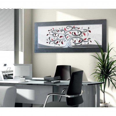  Artitalia - Pannello in legno in rilievo decori materici e foglia argento "Tree II" 155x65 - Tema Quadro: Array - Realizzazione Quadro: Pannelli in Legno - SKU: PD1024 - Codice EAN: 1234567149882 