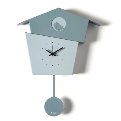  Arti e Mestieri - Picchiarello - Orologio da parete con pendolo e sagoma di uccellino in metallo design moderno - SKU: 0OR5013 