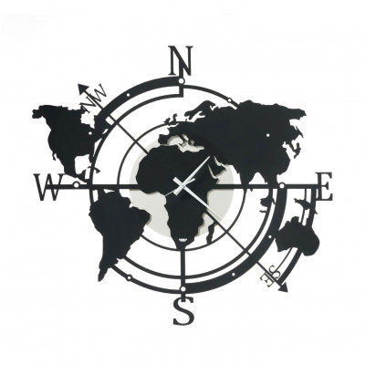  Arti e Mestieri - Modello: Planisfero - Orologio da parete piccolo in metallo dal design moderno - SKU: 0OR3716 