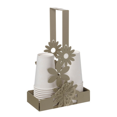  Arti e Mestieri - Modello: Margherite - Porta bicchieri in metallo dal design moderno ed elegante - SKU: 0VA3812 