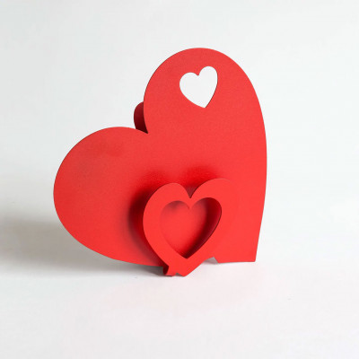  Arti e Mestieri - Modello: Cuori - Porta umidificatore in metallo e vaschetta in ceramica di design - SKU: 0UM11099 