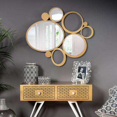  Arti e Mestieri - Bubbles - Specchio da parete con cornice in metallo dal design moderno ed elegante - SKU: 0SP3889 