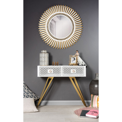  Arti e Mestieri - Narciso - Specchio da parete con cornice in metallo dal design moderno ed elegante - SKU: 0SP3686 