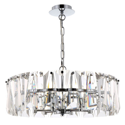  Maytoni - Modello: Puntes - Lampadario grande moderno con diffusori in vetro - Colore: Cromato - Attacco Lampadina: E14 - 6 Lampadine - Watt 60W - Dimmerabile: NO - Grado di Protezione: IP20 - SKU: MOD043PL-06CH - Codice EAN: 4251110082981 