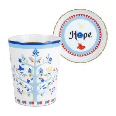  Baci Milano - Modello: Mamma Mia - Bicchiere con piattino in porcellana "Mano" - Colore: Multicolore - SKU: CUP1.MAM04 - Codice EAN: 8059793463273 