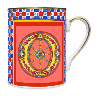  Baci Milano - Ortigia - Mug in porcellana dal design classico "lettera O" - Colore: Multicolore - SKU: MUG.ORTO 