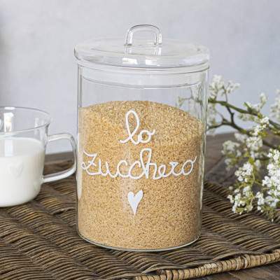  Simple Day - Modello: Lo Zucchero - Barattolo con coperchio ermetico in vetro - SKU: 10012249 - Codice EAN: 8058269693800 