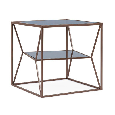  Bizzotto - Hydra - Tavolino da salotto in metallo e vetro - Colore: Marrone - SKU: B0747356 