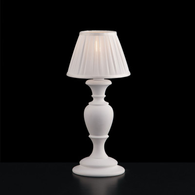  Bonetti Illumina - Modello: Fiorenza - Lampada da comodino in legno con paralume in plisse bianco - Attacco Lampadina: E14 - 1 Lampadina - Watt 4W - Dimmerabile: NO - Grado di Protezione: IP20 - Classe Energetica: A+ - SKU: BL172-LT 
