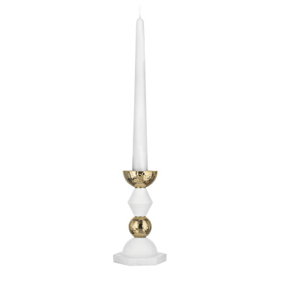  Bongelli Preziosi - Modello: Liberty - Candelabro basso in marmorino per una candela dal design elegante - SKU: ME2674/1 