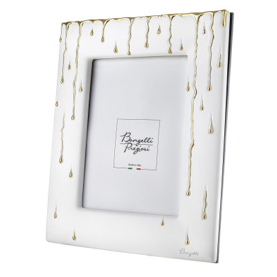  Bongelli Preziosi - Modello: Rugiada - Cornice portafoto in marmorino con decori a goccia design moderno ed elagante - Foto 15x20 - SKU: ME2686 