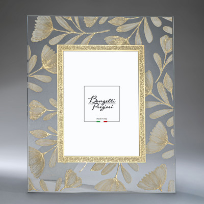  Bongelli Preziosi - Cornice portafoto in vetro dal design moderno decoro a fiori - Foto 13x18 - SKU: CR402 