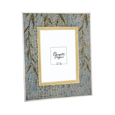  Bongelli Preziosi - Modello: Mosaico - Cornice portafoto in vetro dal design moderno - Colore: Oro - Foto 13x18 - SKU: CR421/OR 