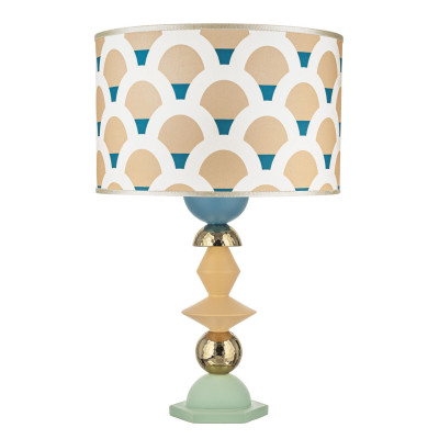  Bongelli Preziosi - Modello: Liberty - Lampada da tavolo in amrmorino con paralume in tessuto - Colore: Verde/Oro - Attacco Lampadina: E27 - 1 Lampadina - Watt 60W - Dimmerabile: NO - SKU: ME2672/VOR 
