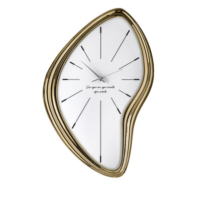 Orologio da parete bianco, nero e acciaio dorato 80 cm Amadeo | Maisons du Monde
