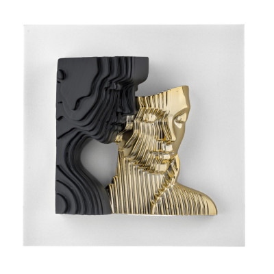  Bongelli Preziosi - Modello: Coppia Stilizzata - Quadro moderno con pannello in legno e volti in marmorino - Tema Quadro: Array - Realizzazione Quadro: Pannelli in Legno - SKU: ME2693/2 