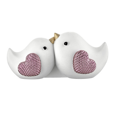  Bongelli Preziosi - Modello: Animaletti - Scultura con coppia di uccellini in marmorino - SKU: ME2719 