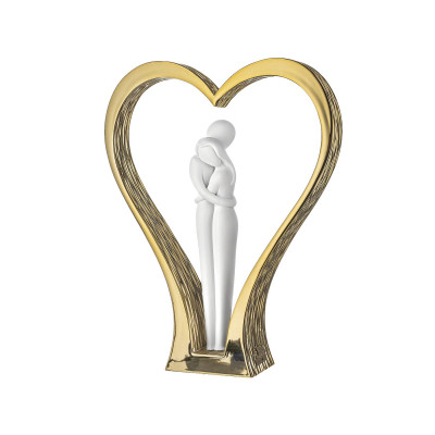  Bongelli Preziosi - Modello: Cuore - Scultura grande in marnorino con innamorati abbracciati - SKU: ME2696/2 