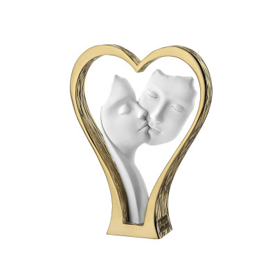  Bongelli Preziosi - Modello: Cuore - Scultura grande in marnorino cuore con visi - SKU: ME2695/2 
