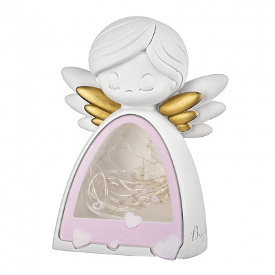  Bongelli Preziosi - Scultura in marmorino con angioletto e illuminazione a led - SKU: ME2733 