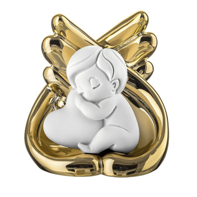  Bongelli Preziosi - Scultura in marmorino con bambino che abbraccia un cuore - SKU: ME2742- 