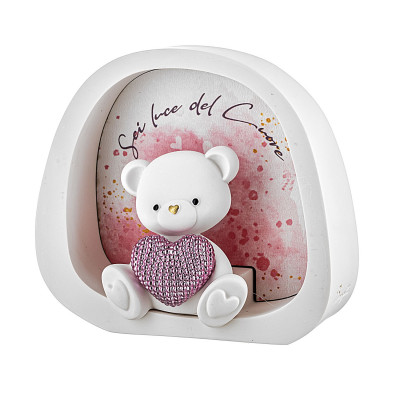  Bongelli Preziosi - Scultura in marmorino con orsetto e retroilluminazione led - SKU: ME2730 