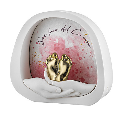  Bongelli Preziosi - Scultura in marmorino con piedini bimbo e retroilluminazione led - SKU: ME2729 