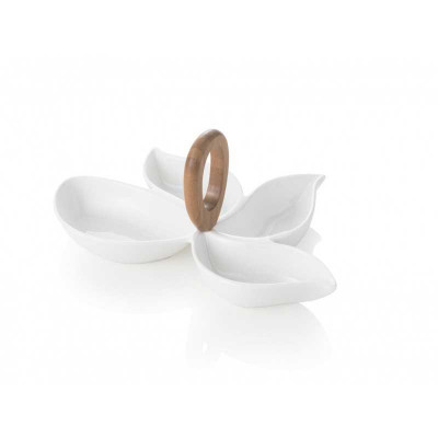  Brandani - Modello: Octagon - Antipastiera in porcellana dalle linee moderne ed eleganti "Octopus" - Colore: Bianco - SKU: B54140 - Codice EAN: 8029722541402 