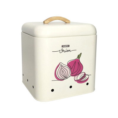  Brandani - Modello: Onion - Barattolo per alimenti in metallo con coperchio - Colore: Avorio - SKU: B50116 - Codice EAN: 8029722501161 