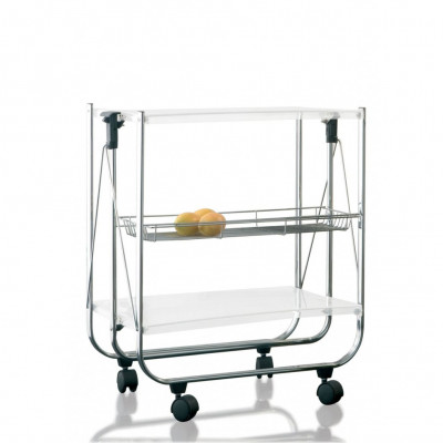  Brandani - Carrello pieghevole acrilico trasparente - Colore: Trasparente - SKU: B59334 - Codice EAN: 8029722593340 