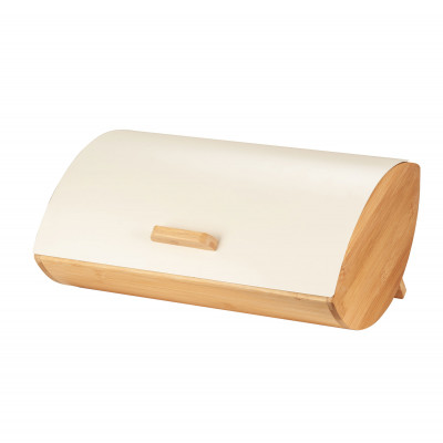  Brandani - Cassetta per il pane in metallo e bamboo - Colore: Avorio - SKU: B51239 - Codice EAN: 8029722512396 