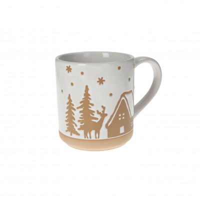  Brandani - Pan Di Zenzero - Mug in ceramica con bosco - Colore: Bianco/Marrone - SKU: B80048 