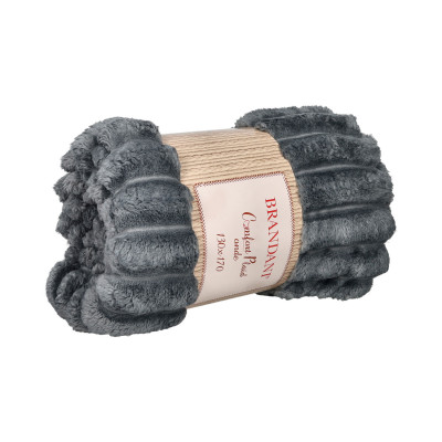  Brandani - Modello: Onde - Plaid in poliestere - Colore: Grigio - SKU: B84283/GRIGIO 