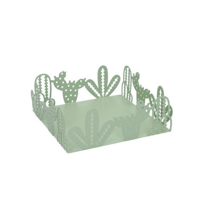  Brandani - Modello: Cactus - Porta tovaglioli in metallo dal design moderno - Colore: Verde - SKU: B51744 - Codice EAN: 8029722517445 
