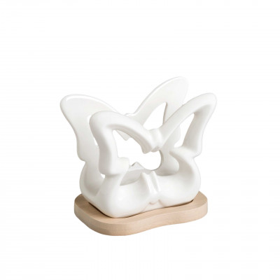 Brandani - Portatovaglioli da tavolo in porcellana a forma di farfalla - Colore: Bianco - SKU: B53075 - Codice EAN: 8029722530758 