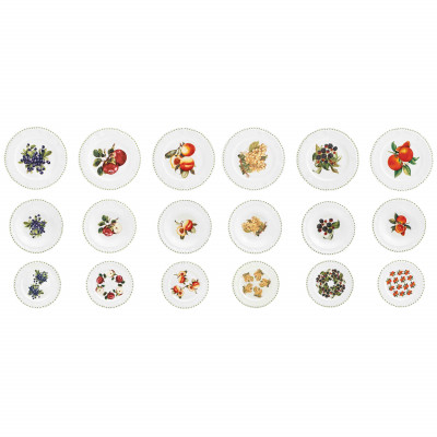  Brandani - Modello: Le Primizie - Set 18 pezzi servizio di piatti completo in porcellana - Colore: Multicolore - SKU: B52680 - Codice EAN: 8029722526805 