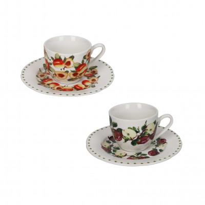  Brandani - Le Primizie - Set 2 pezzi tazzine da caffè in porcellana Fresh Fruits - Colore: Bianco - SKU: B52681 
