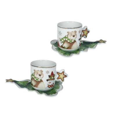  Brandani - Racconti - Set 2 tazzine da caffè in porcellana - Colore: Multicolore - SKU: B84792 