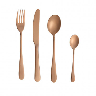  Brandani - Modello: Sottobosco - Servizio di posate 16 pezzi - Colore: Oro Rosa - SKU: B53659 - Codice EAN: 8029722536590 