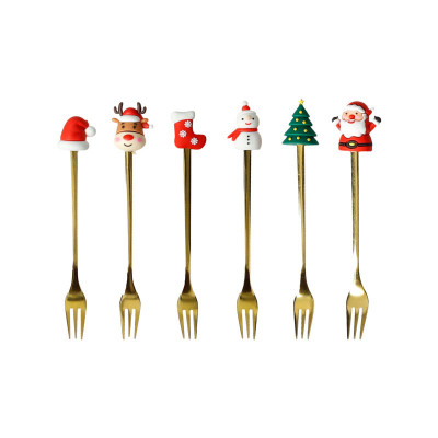  Brandani - Set 6 forchettine a tema natalizio - Colore: Multicolore - SKU: B89911 - Codice EAN: 8029722899114 