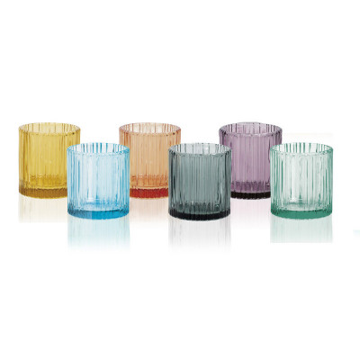  Brandani - Modello: Plissè - Set 6 pezzi bicchieri per shot liquore in vetro - Colore: Multicolore - SKU: B51078 - Codice EAN: 8029722510781 