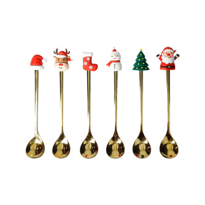 Brandani - Set 6 pezzi cucchiaini gold con soggetti natalizi diversi - Colore: Multicolore - SKU: B89912 - Codice EAN: 8029722899121 
