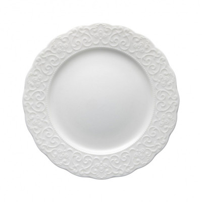  Brandani - Modello: Gran Gala - Set 6 pezzi piattino piccolo in porcellana dalle finiture classiche - Colore: Bianco - SKU: B53393 - Codice EAN: 8029722533933 