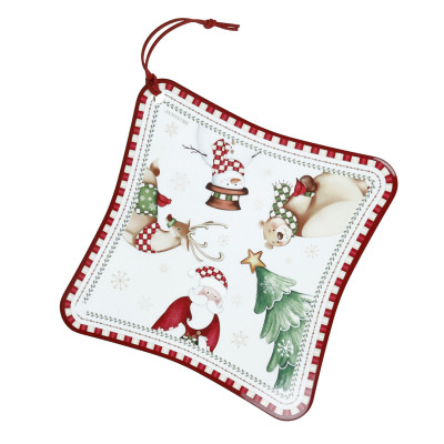  Brandani - Modello: Racconti - Sottopentola in ceramica con base in sughero atema natalizio - Colore: Multicolore - SKU: B84783 - Codice EAN: 8029722847832 
