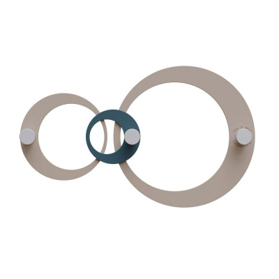  CalleaDesign - Modello: Hoops - Appendiabiti da parete moderno con pannello in legno e 3 pomelli - SKU: 13-028 