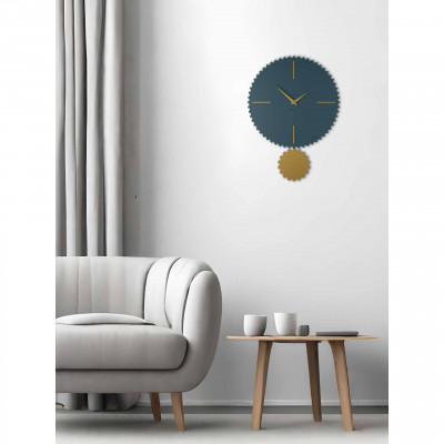 CalleaDesign - Riz - Orologio da parete moderno con pendolo in legno sagomato e finiture eleganti - SKU: 11-013 