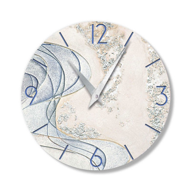  Cartapietra - Modello: Tempo che Crea - Orologio da parete rotondo grande con bassorilievo con retro in legno - SKU: OT3095 