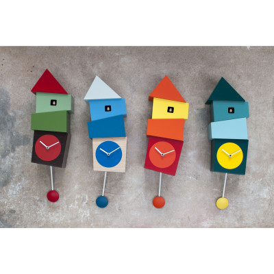  Progetti - Orologio da parete a cucù con pendolo Crooked - SKU: 023800 