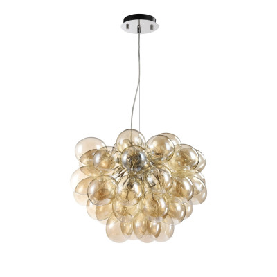  Maytoni - Balbo - Sospensione con diffusori in vetro struttura in metallo stile moderno - Colore: Nichel - 8 Lampadine G9 28W - IP20 - SKU: MOD112-08-G 