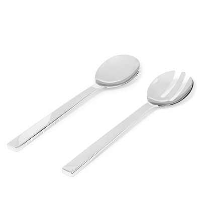Alessi - Modello: Santiago - Design By: David Chipperfield - Posate Insalata Set 2pz - Colore: Acciaio - SKU: DC05/14 - Codice EAN: 8003299959181
